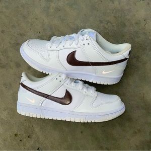 NEW Custom Nike Dunk Low Brown and Reflective Swooshes Women’s Sz 6.5 Sneakers